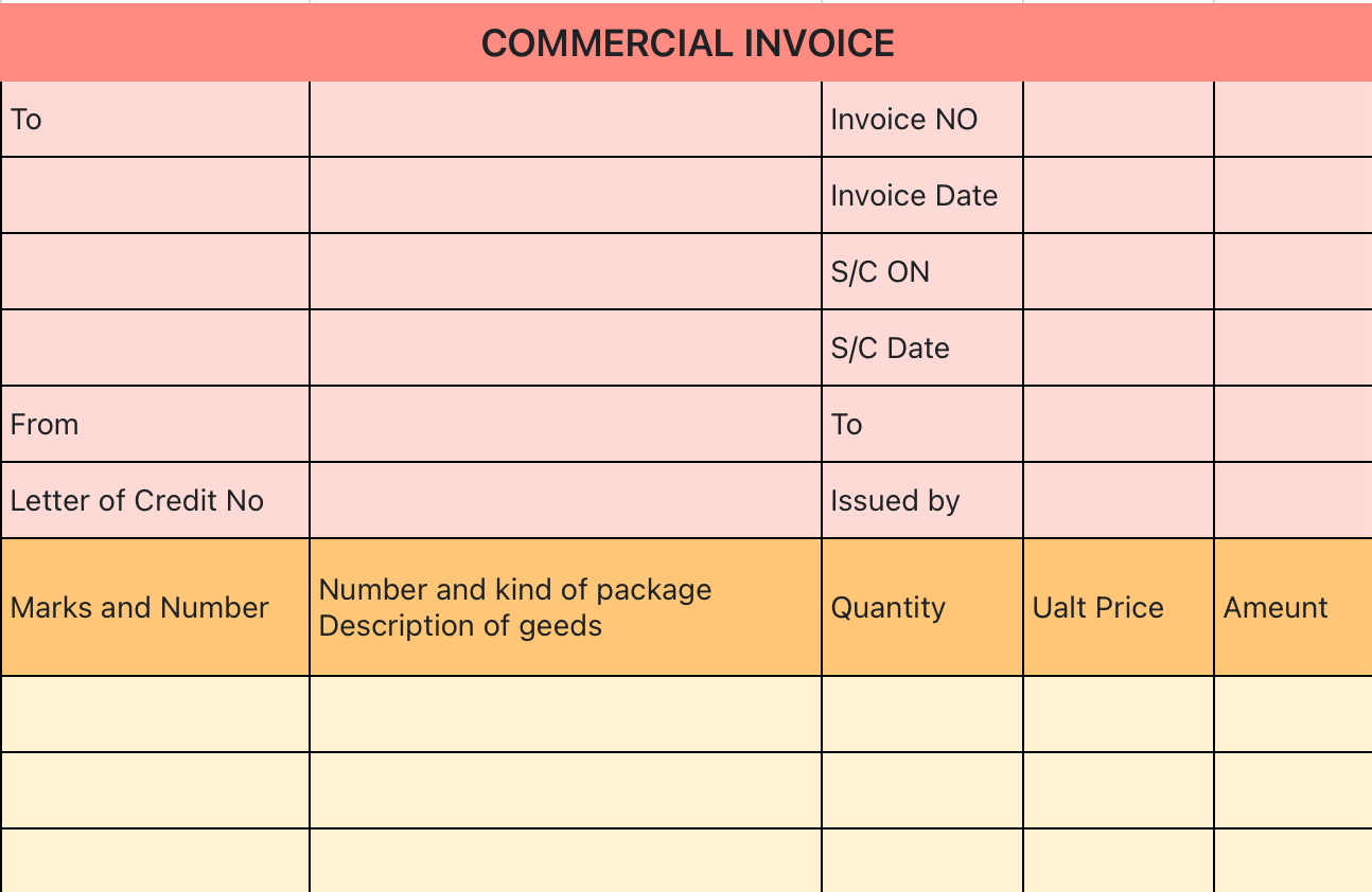 COMMERCIAL INVOICE 3